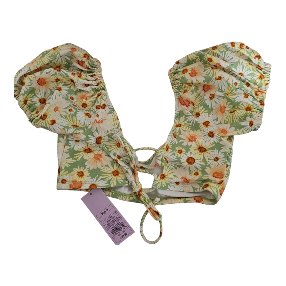 WILD FABLE Bralette Bikini Top Daisy Print S - Picture 2 of 4